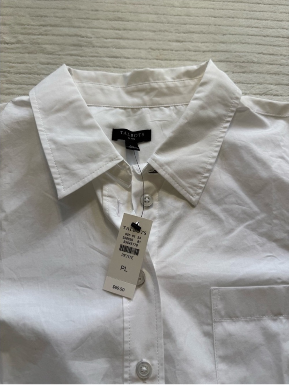 Talbots White Button-Down Cotton Shirt - Picture 3 of 12